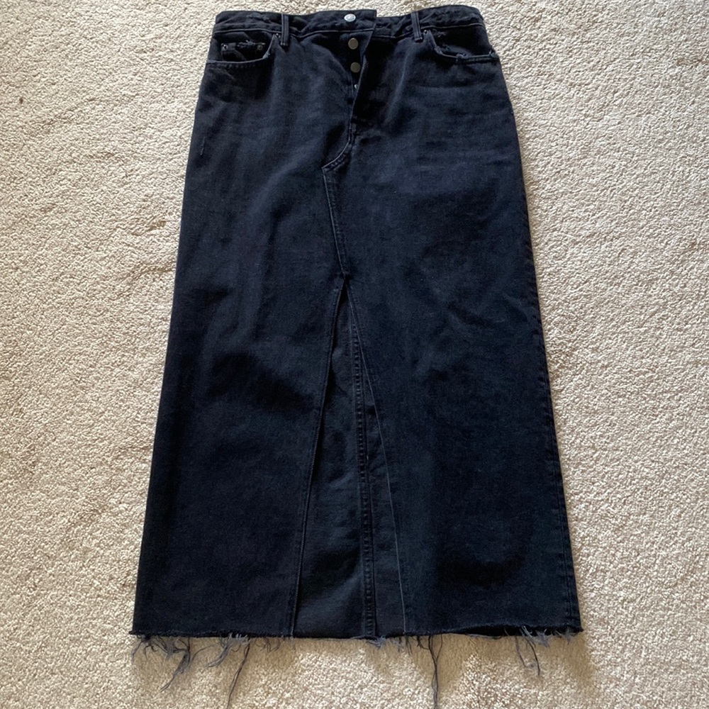 Grlfrnd black denim skirt